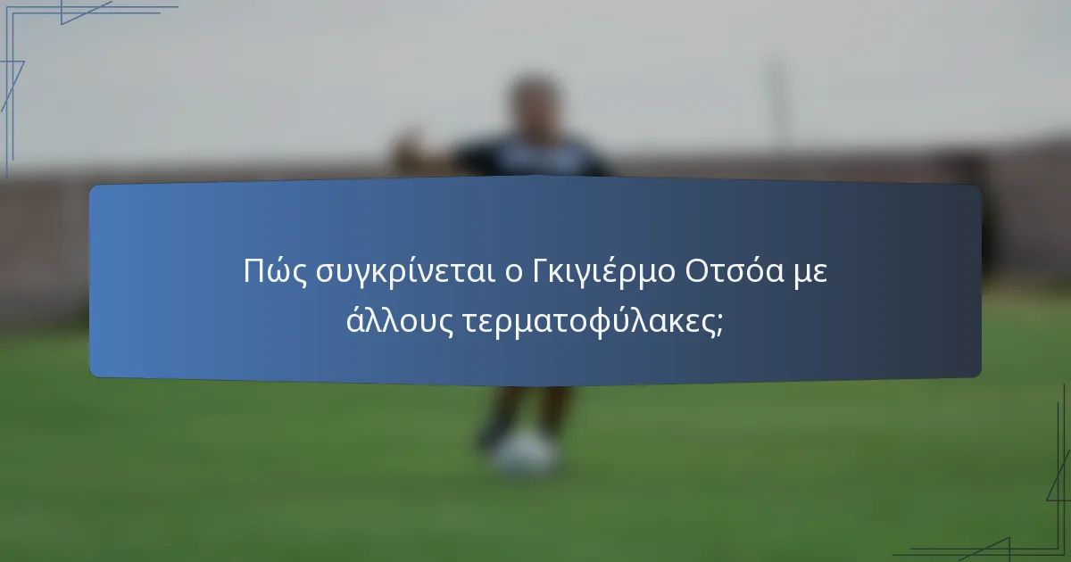 Πώς συγκρίνεται ο Γκιγιέρμο Οτσόα με άλλους τερματοφύλακες;